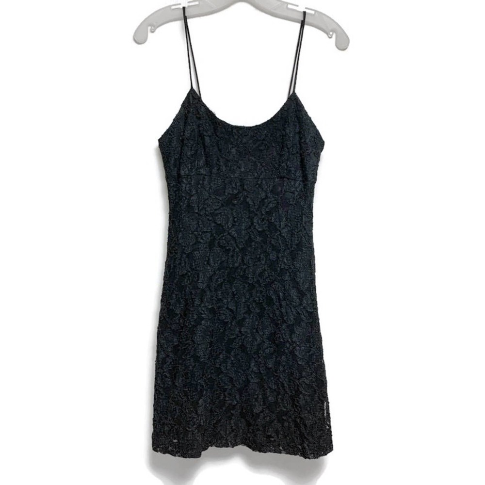 NICOLE MILLER Vintage Black Lace Mini Dress LBD